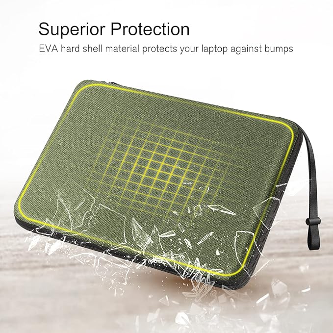 FINPAC Hard Laptop Sleeve Case for 15.3 inch MacBook Air M3 M2 2024, 16.2 inch MacBook Pro M4/M3/M2/M1 Pro/Max A2991 A2780 A2485 A2141, Waterproof Case for Surface Laptop/Book, Olive