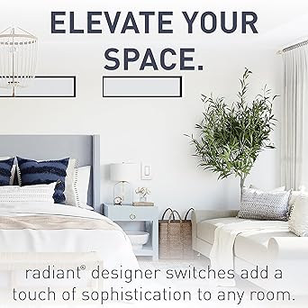 Legrand radiant TM873WCC10 15 Amp Rocker Wall Switch, 3-Way Decorator Light Switches, White (1 Count)