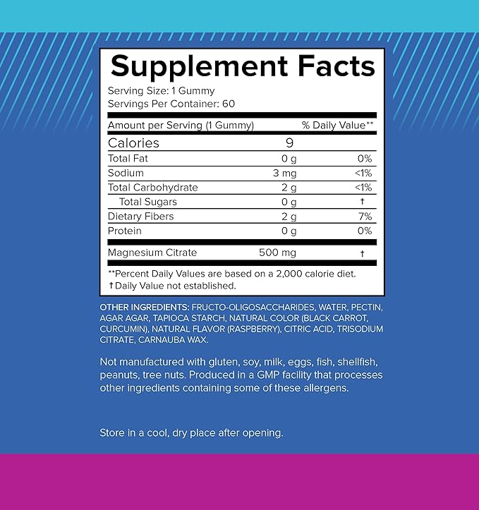 Sugar-free magnesium gummies for adults, high potency 500 mg magnesium supplement, high absorption magnesium citrate gummies, anti-stress vegan gummies, sleep and