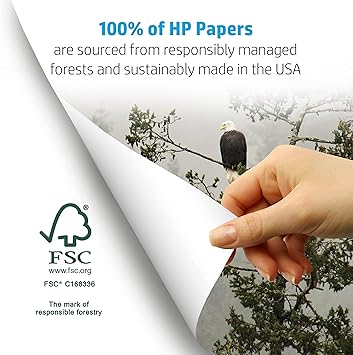 HP Printer Paper 8.5 x 11 Paper Copy Print 20 lb 1 Ream Case - 500 Sheets 92 Bright Made in USA - FSC Certified 200060