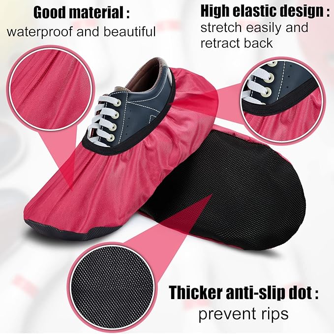 Geyoga 2 Pieces Bowling Shoe Covers for Sports Bowling Polyester Shoe Covers Protector Accessories for Men Women Game Sports Supplies