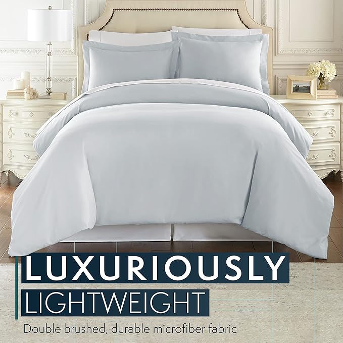 HC Collection Bed Skirt, Soft Microfiber Box Spring Cover, Bed Skirting Queen Size, 14" Inch Drop, Wrinkle Fade Resistant - White
