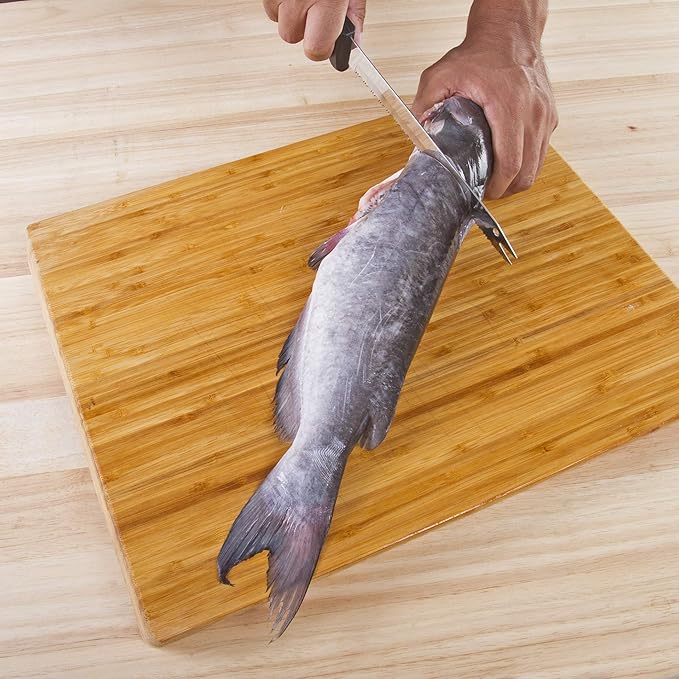 Carving Bread Knife 8 Ultra Sharp Surgical Stainless Steel Serrated All Purpose Kitchen Knife Never Needs Sharpening - As Seen on TV and Live Demonstration