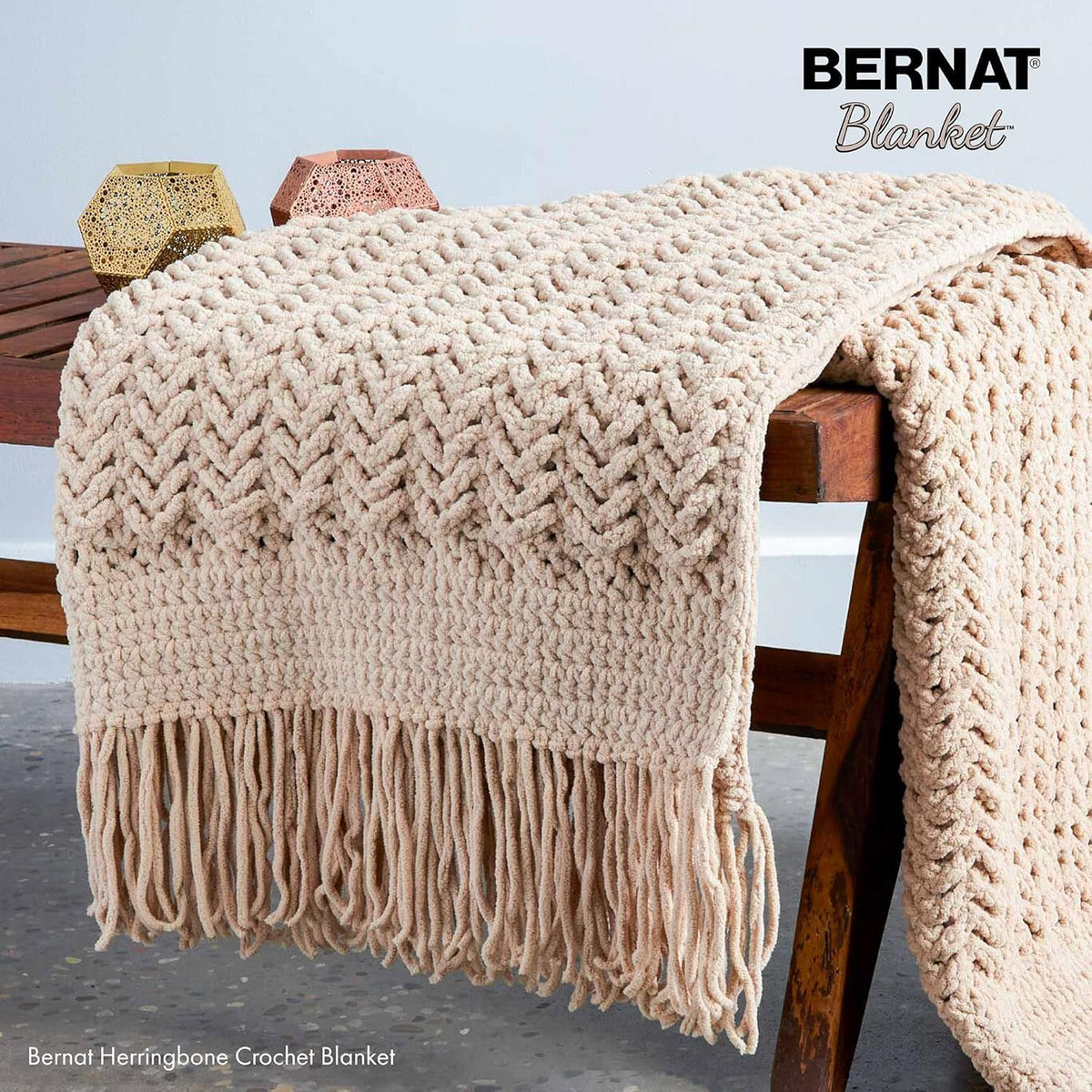 Bernat Blanket Super Bulky Acrylic Yarn - 2 Pack of 300g/10.5oz #6 Chunky Chenille Heavy Weight Yarn for Knitting and Crocheting, Amigurumi, Thick Blankets (Sunsoaked, 220 Yards 2-Pack)