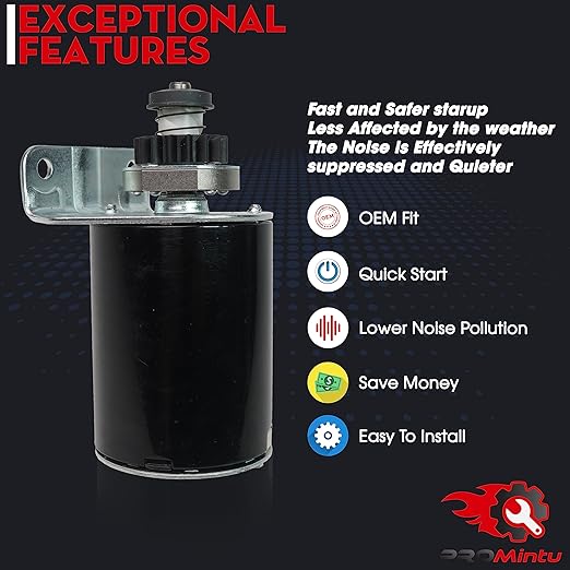 16 Tooth Starter Motor Replaces for Craftsman LT1000 LT3000 LT4000 LT2500 GT5000 Riding Lawn Mower Tractor with Briggs Stratton Intek OHV 16HP 17HP 18HP 19HP 20HP 21HP 22HP 23HP 24HP 26Hp Engine