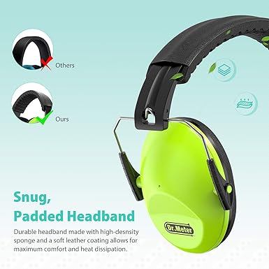 Dr.meter Ear Muffs for Noise Reduction: 27.4SNR Noise Cancelling Headphones for Kids Adults, EM100 Adjustable Hearing Protection Earmuffs for Monster Jam, Autism Sensory, Concerts, Fireworks