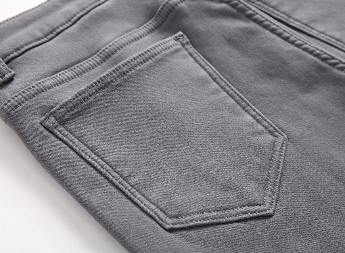 FREDD MARSHALL Men's Fleece Lined Skinny Winter Slim Fit Thicken Warm Stretch Jeans