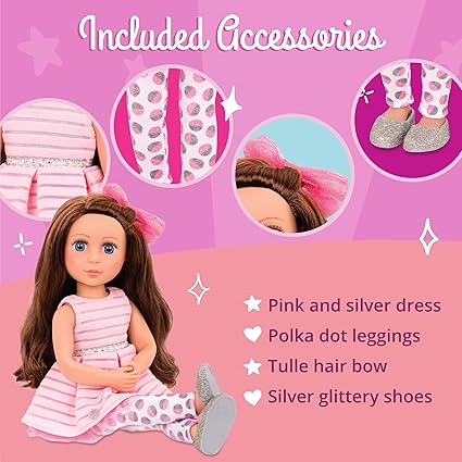 Glitter Girls - Bluebell 14-inch Poseable Fashion Doll - Dolls for Girls Age 3 Up,Pink, Brown, Silver, Blue