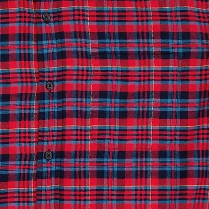 Size medium , the color is plaid green/red/navy blue St. John's Bay Mens Red Blue Plaid Long Sleeve Button-Down Flannel Shirt
