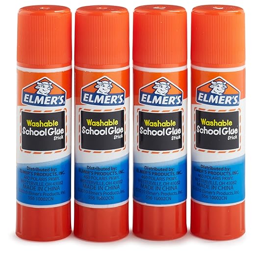 Elmer's All Purpose School Glue Sticks, Clear, Washable, 4 Pack, 0.24-ounce sticks