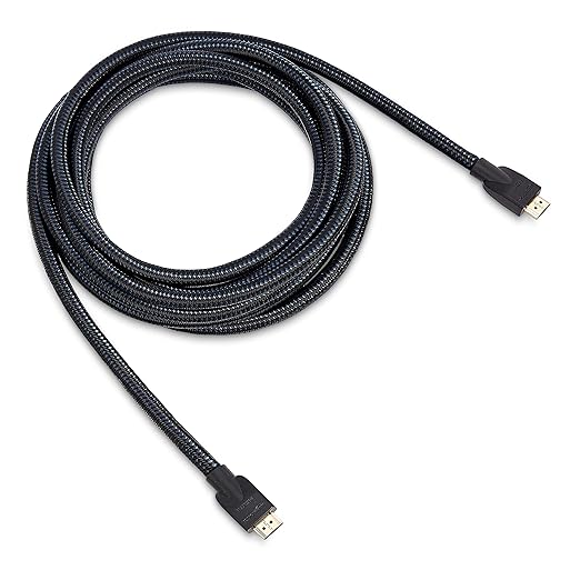 Basics HDMI Cable 15ft, 4K HDMI 2.0 Cord (18Gbps), Nylon-Braided, 4K60Hz, 2160p, 48 bit, Compatible with TVPS5XboxRoku, Black Blue
