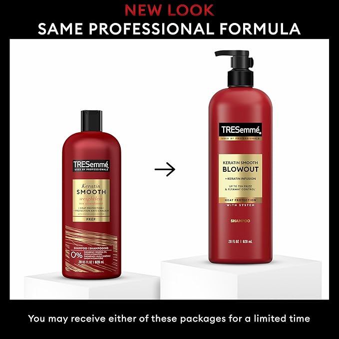 TRESemm Shampoo Keratin Smooth 4 pack Transforming Unruly Hair, Formulated with Lamellar-Discipline, 28 Fl Oz