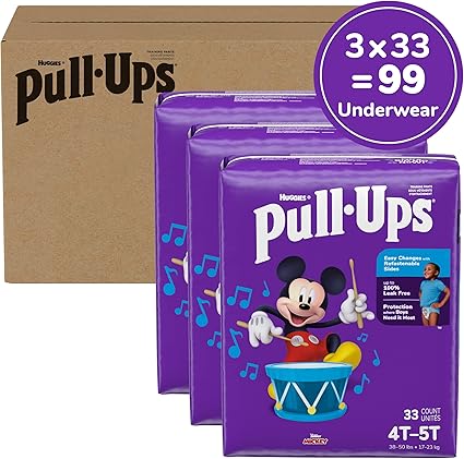Pull-Ups Boys' Potty Training Pants, 4T-5T (38-50 lbs), 99 Count (3 Packs of 33)
