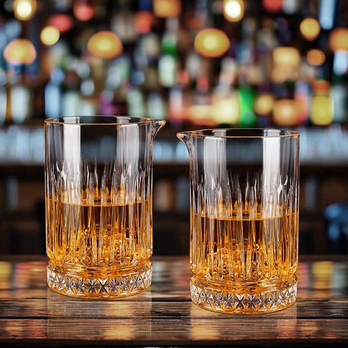 Cocktail Mixing Glass - Premium 21oz - Solid, Stable, Sturdy Hand Blown Crystal - Professional Quality Barware - Gift for Wedding, Anniversary, Birthday, Father's Day