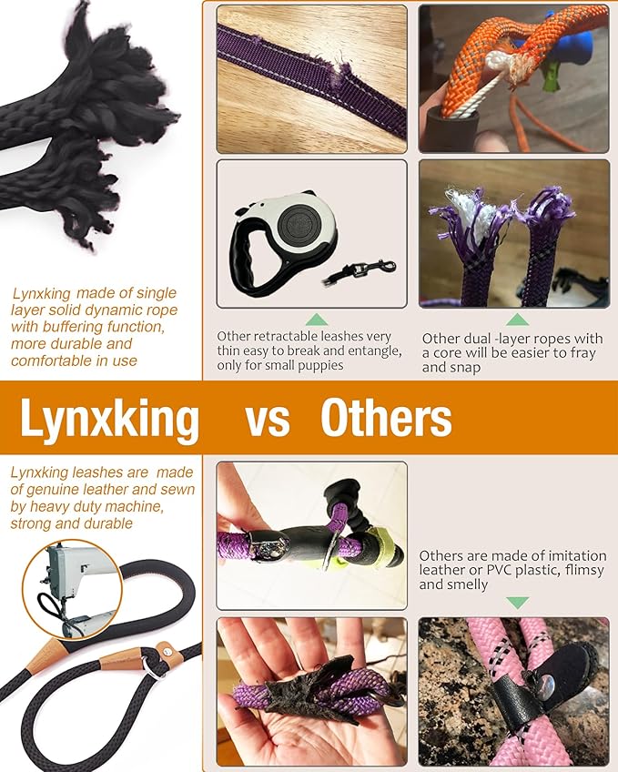 lynxking Slip Lead Dog Leash, 6 FT x 12" Heavy Duty Dog Loop Leashes, Comfortable Strong Rope Slip Leash for Dogs