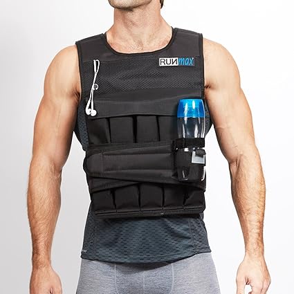 RUNmax 20LBS - 150LBS Adjustable Weighted Vest Wtih Shoulder Pads Option for Men and Women