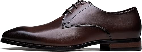 Jousen Men's Dress Shoes Leather Formal Business Oxford Derby Shoes Brogue Wingtip Retro Dress Shoes for Men