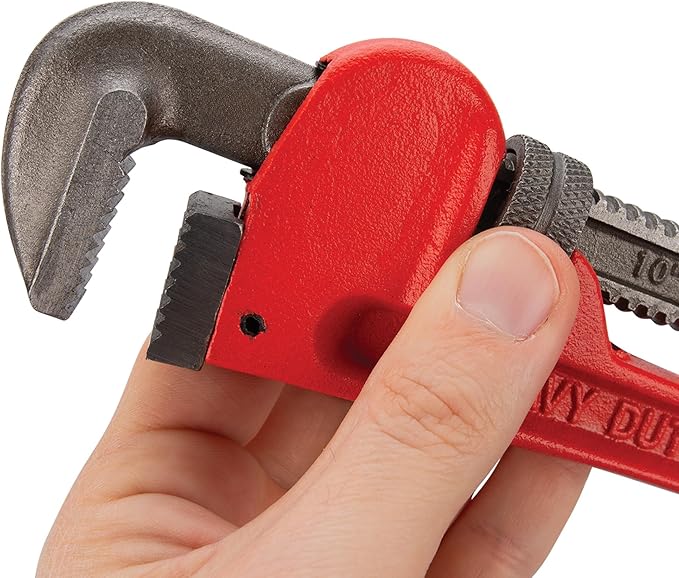 Performance Tool W1133-10B Heavy-Duty Adjustable Straight Pipe Wrench, 10-inch