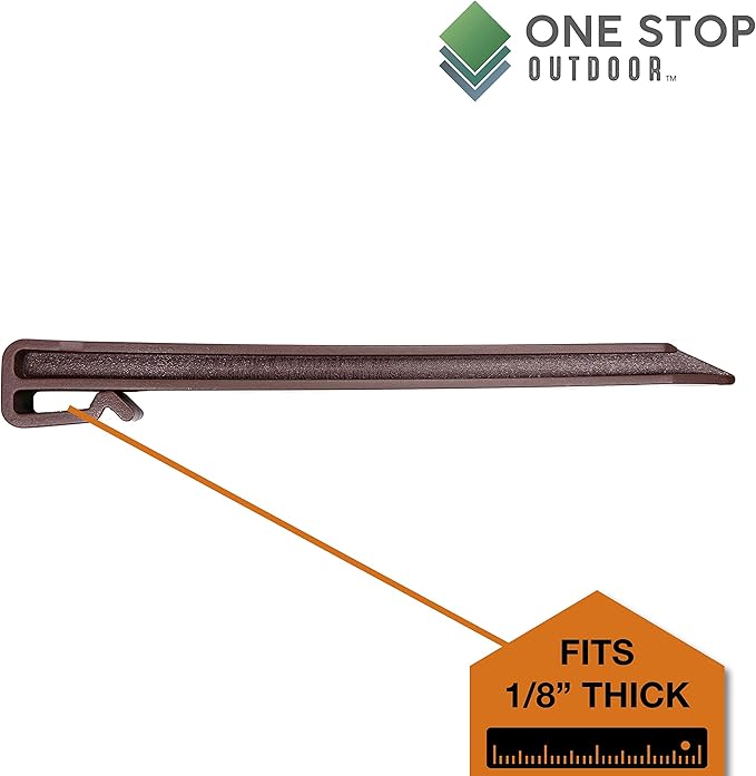 USA MADE - (10 PACK) Brown 10" Inch Heavy Duty Plastic Landscape Edging Stakes, Anchoring Spikes for Edging Terrace Board