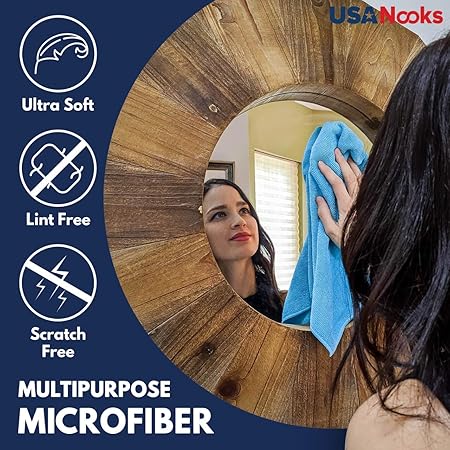 USANOOKS Microfiber Cleaning Cloth Grey - 12 Pcs (12.5"x12.5") - High Performance - 1200 Washes, Ultra Absorbent Microfiber Towel Weave Grime Liquid for Streak-Free Mirror Shine - Car Washing Cloth