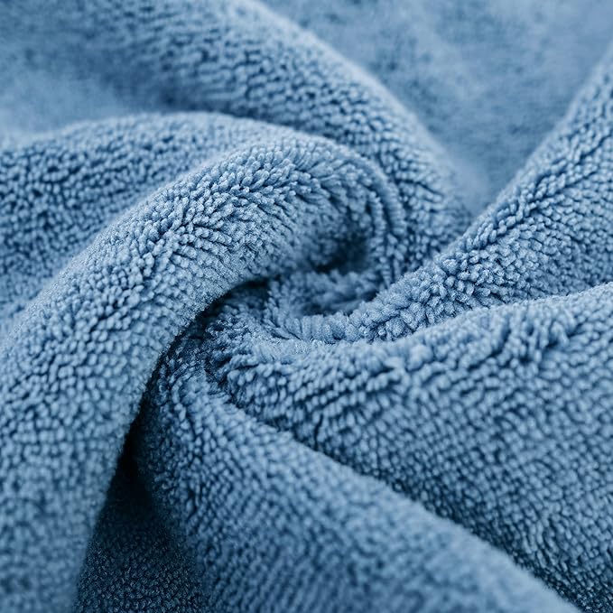 POLYTE Quick Dry Lint Free Microfiber Bath Sheet, 35 x 70 in, Pack of 2 (Blue)