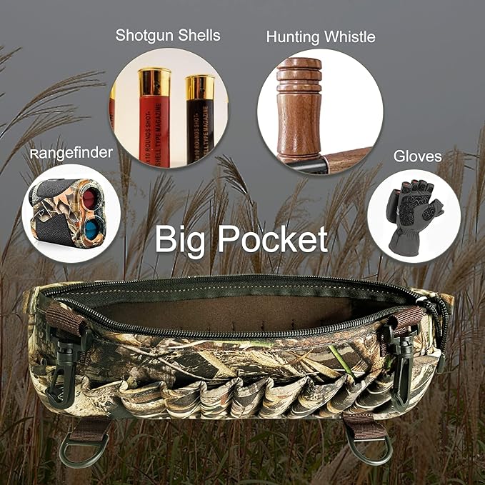 8 Fans Waders Shell Holder,Neoprene Wader Shell Clip with 24 Shell Loops for Marsh Duck Hunting