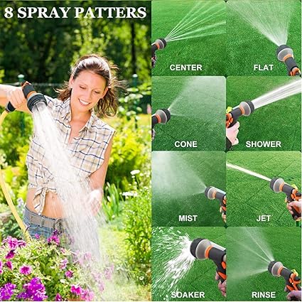 Garden Hose Nozzle, Nozzle,Water Hose Nozzle Sprayer,Plastic ABS Faucet, Heavy Duty 8 Adjustable Watering Mode, Best for Hand Watering Plants Lawn, Car Washing, Patio, Dog More