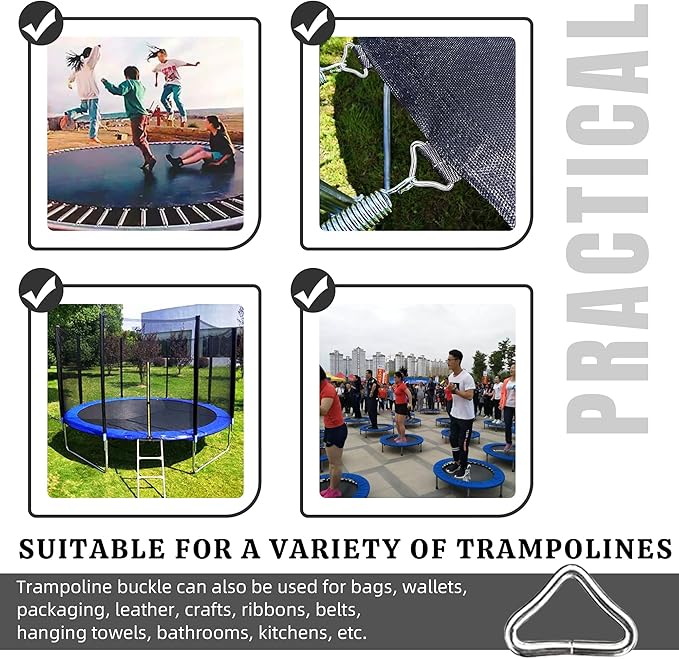 Triangle Ring Buckle,V-Shaped Buckle Trampoline Triangle Ring,Trampoline Replacement Parts,for Trampoline Mat Surface and Jumping Cloth Processing