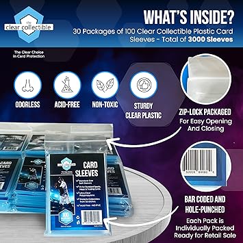 Penny Sleeves for Trading Cards - 100 Count - Clear Trading Card Sleeves for Baseball, Football, Basketball, Soccer, Pokemon, and MTG Collection. Quality Protection for All Collectors.