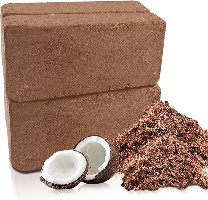 Coco Coir Brick for Plants, 4 Packs 100 Natural Organic Compressed Coconut Coir Fiber with Low EC PH Balance, High Nutrition Coconut Soil Coco Fiber for Planting, Herbs