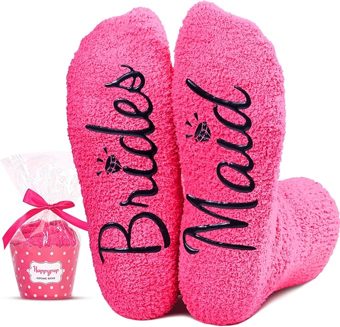 HAPPYPOP Bridesmaid & Maid of Honor Gifts - Wedding Socks for Bride Tribe