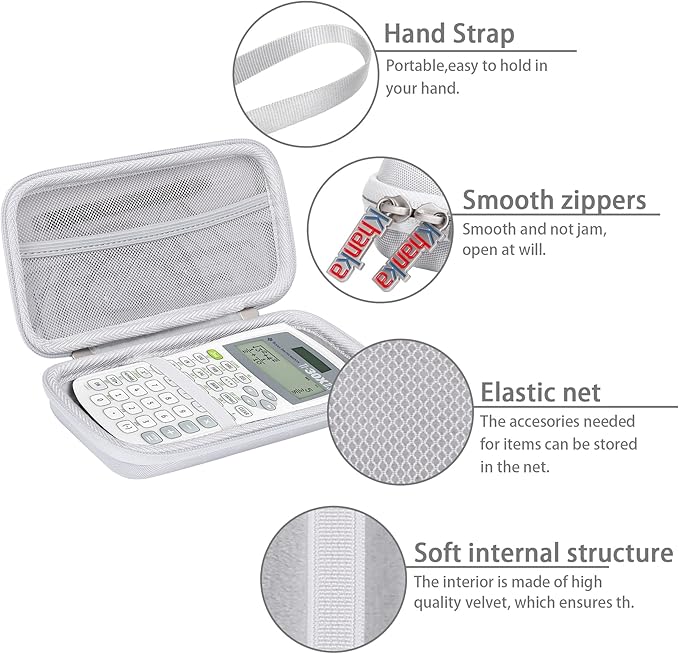 Khanka Hard Travel Case Replacement for Texas Instruments TI-30XIIS Scientific Calculator, Case Only (White)