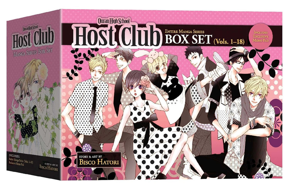 Ouran High School Host Club Box Set (Vol. 1-18, Includes Exclusive Memo Pad) by Bisco Hatori (Sealed, corners have light to medium damage)