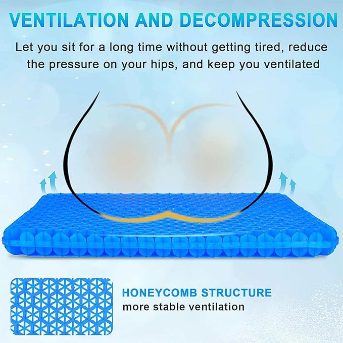 Pampkin TPE Gel Seat Cushion – Ergonomic Pain Relief for Sciatica, Tailbone, Hip & Lower Back Pain – Breathable, Washable Cover – Ideal for Office, Car, Wheelchair, Stadium & Long Sitting Relief
