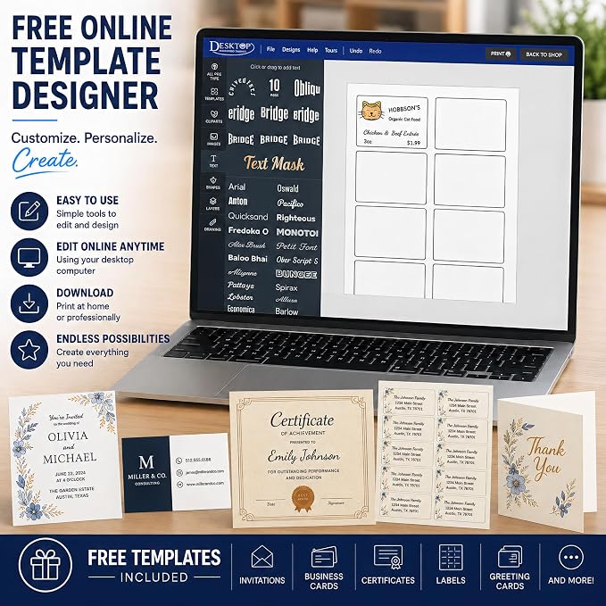 120lb Cover Thick Cardstock Paper - Plain Heavy Bright White Stock - 8.5" x 11" (50 Sheets)