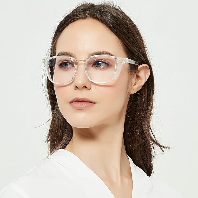 Protective Eyewear Safety Goggles Clear Anti-fogAnti-Scratch Safety Glasses Men Glasses, Transparent Frame