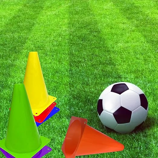 12Pcs Plastic Traffic Cones Mini Sport Cones for Basketball Football Drills, Indoor Outdoor Games Activity Festive Events - 7 Inch Orange Plastic Cones