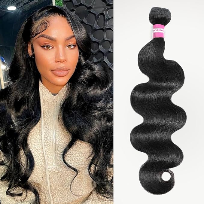 DMKEEP 12A Body Wave Bundles Human Hair 26 Inch - 100 Unprocessed Raw Virgin Human Hair Bundles Quick Weave Single Bundle Real Human Hair Extensions Natural Color