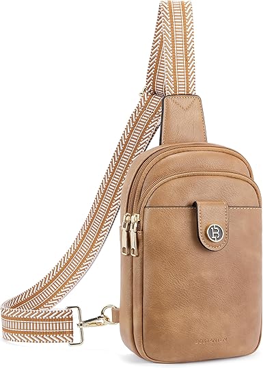 BOSTANTEN Sling Bag for Women Crossbody Bag Vegan Leather Cross Body Purse Large Fanny Pack Travel Purse