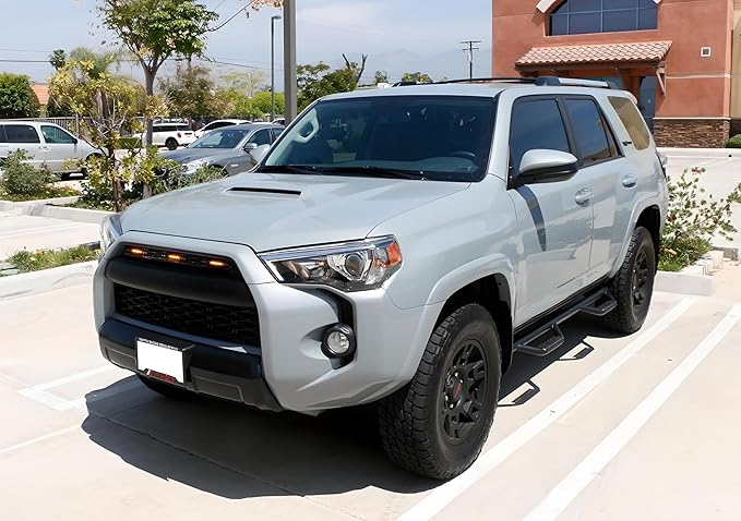 iJDMTOY 3pc Amber Lens Amber LED Center Grille Marker Lights Compatible With Toyota 2014-up 4Runner or 2012-up Tacoma TRD Pro w/Wiring and Hardware