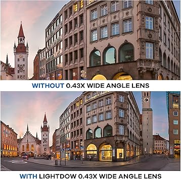 Lightdow 58MM 0.43x High-Definition Wide Angle Macro Lens Attachment for Canon EOS Cameras - Enhance Your Photography Creativity (58mm)