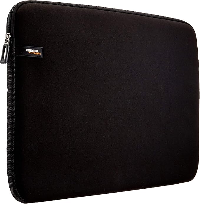 Basics 17.3-Inch Laptop Sleeve, Protective Case with Zipper - Black