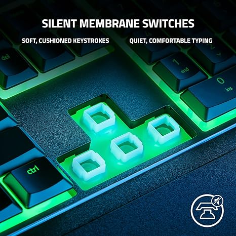 Razer Ornata V3 X Gaming Keyboard: Low Profile Keys - Silent Membrane Switches - Spill Resistant - Chroma RGB Lighting (REFRUBISHED - Does not have the Ergonomic Wrist Rest Snap)