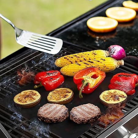 Grill Mats for Outdoor Grill - Set of 7 BBQ Grill Mat 16 X 13 Inch Reusable, 100 Non-Stick Grilling Mats for Outdoor Grill Grill Mats for Grilling BBQ Mat Grilling Accessories