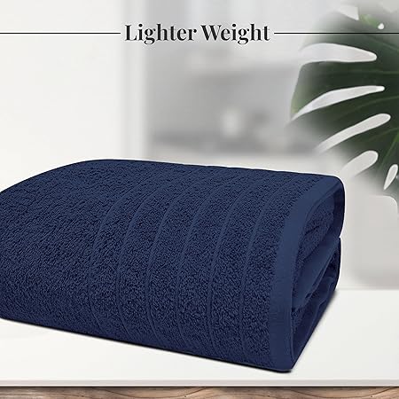 Tens Towels Pack of 1 Jumbo Bath Sheet 40 x 80 Inches, Extra Large Light Weight, Quicker to Dry, 100 Cotton, Super Soft Absorbent, Perfect to Wrap Yourself in, Navy