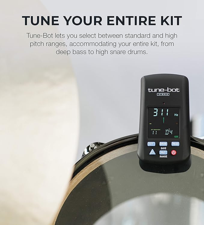 Studio TBS-001 Digital Drum Tuner - Clip-On Tuner for Acoustic Drum Kits