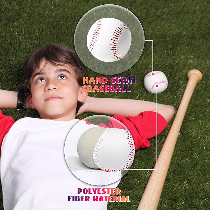 Standard Size T-Ball Training Baseballs, Reduced Impact Kids Safety Baseballs, Unmarked Soft Practice Baseballs for League Play, Pitching, Hitting, Batting, Fielding, Autograph (3)
