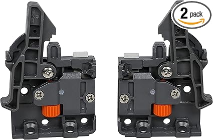 Pair of DTC Undermount Drawer Slide Plastic Front Locking Device, Grey with Screws Included