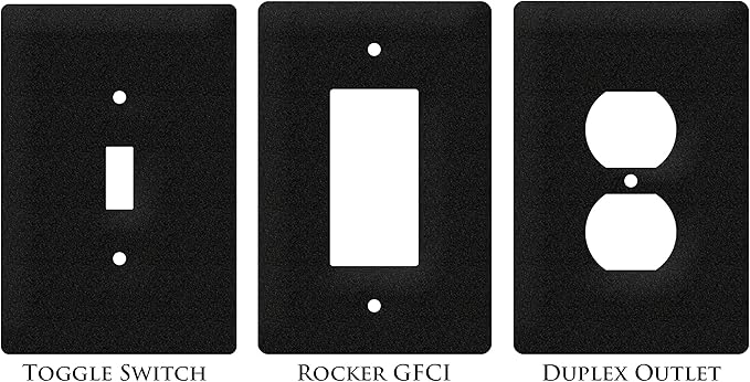 SWEN Products Blank - No Design Wall Plate Cover (Single Outlet, Black)