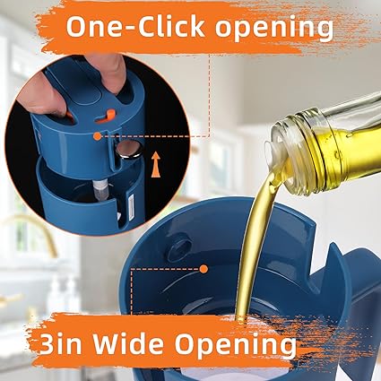 Oil Sprayer for Cooking, 2 in 1 Olive Oil Dispenser Bottle for Cooking,500ml17oz Glass Olive Oil Sprayer, Patented, Continuous Spray with Portion Control, for Kitchen, Air Fryer, Salad, BBQ - Blue